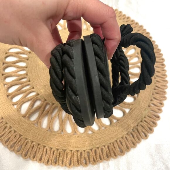 H&M Black Robe Twisted Flat Open Toe Sandals Size EU 36/ US 5 - Picture 10 of 10